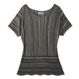212 New York Tunic Sweater Women's Size Small Gray Open Knit Dolman Sleeve